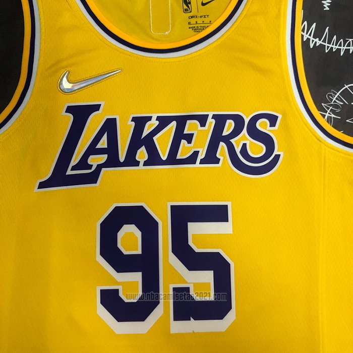 Camiseta Los Angeles Lakers Juan Toscano-Anderson #95 75th Anniversary Icon 2021-22 Amarillo